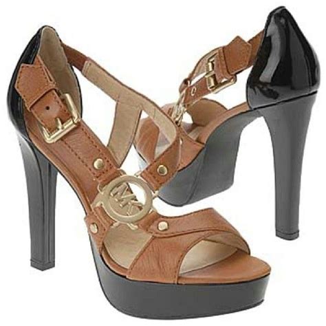 2 tone high heels gold buckle michael kors